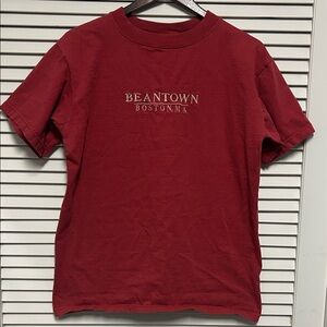 Vintage 90s Beantown Boston MA Brick Red Mens T-Shirt by Times Square Sportswear